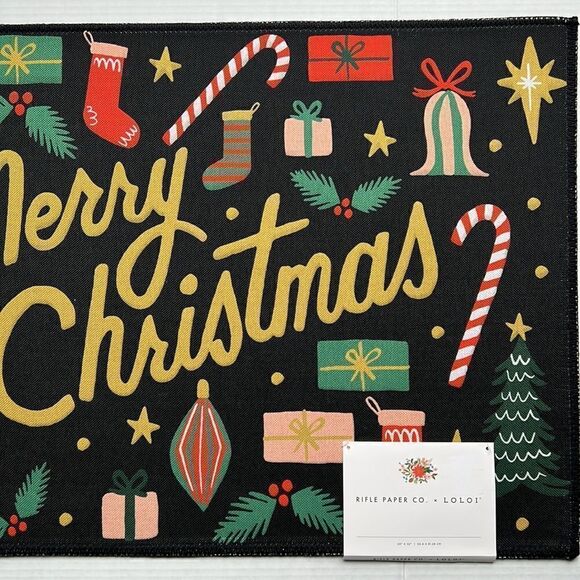 Rifle Paper Co. x L.O.L.O.F “Merry Christmas” Holiday Rug - Picture 4 of 10